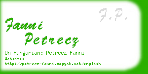 fanni petrecz business card